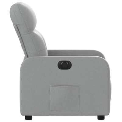 vidaXL Fauteuil inclinable électrique Gris clair Tissu