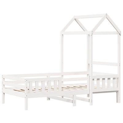 vidaXL Cadre de lit avec toit sans matelas blanc 90x200 cm