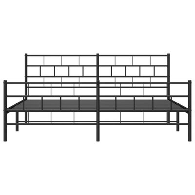 vidaXL Cadre de lit métal sans matelas avec pied de lit noir 193x203cm