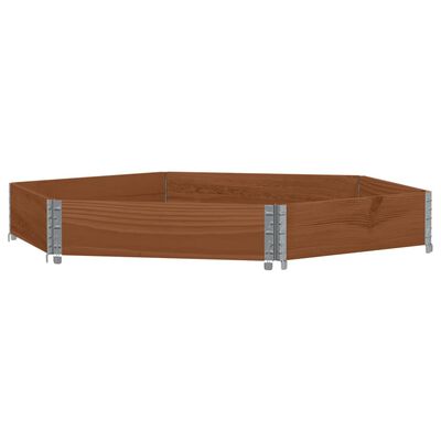 vidaXL Lit surélevé hexagonale marron 160x160 cm bois pin massif