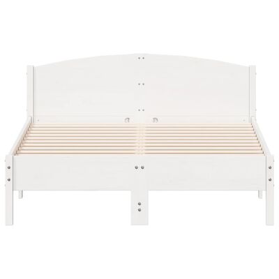 vidaXL Cadre de lit sans matelas blanc 135x190 cm bois de pin massif