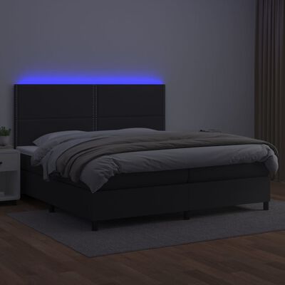 vidaXL Sommier à lattes de lit avec matelas et LED Noir 200x200 cm