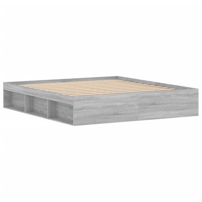 vidaXL Cadre de lit sans matelas sonoma gris 180x200 cm