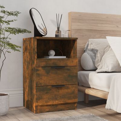 vidaXL Tables de chevet 2 pcs Chêne fumé Bois d'ingénierie