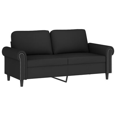 vidaXL Ensemble de canapés 2 pcs avec coussins Noir Velours