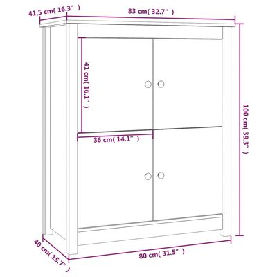 vidaXL Buffet 83x41,5x100 cm Bois massif de pin