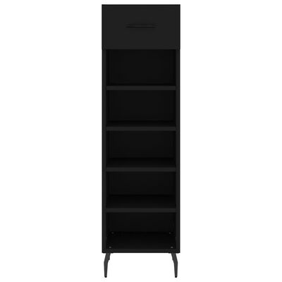 vidaXL Armoire à chaussures noir 30x35x105 cm bois d'ingénierie