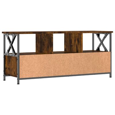 vidaXL Meuble TV chêne fumé 102x33x45 cm bois d'ingénierie et fer