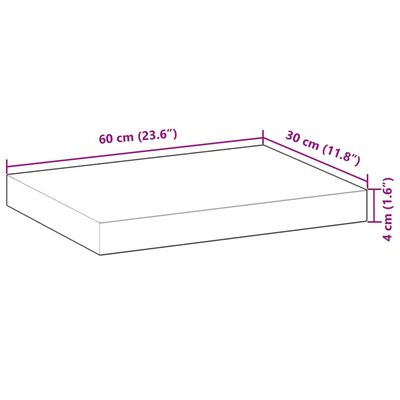 vidaXL Étagères flottantes 4 pcs 60x30x4 cm acacia massif non traité