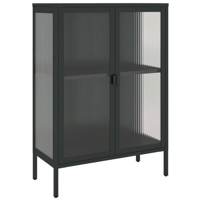 vidaXL Buffet noir 75x35x105 cm verre et acier