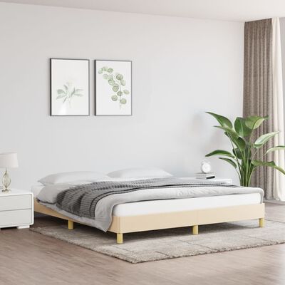 vidaXL Cadre de lit sans matelas crème 180x200 cm tissu