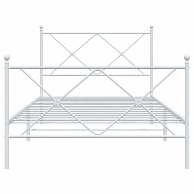 vidaXL Cadre de lit métal sans matelas et pied de lit blanc 100x200 cm