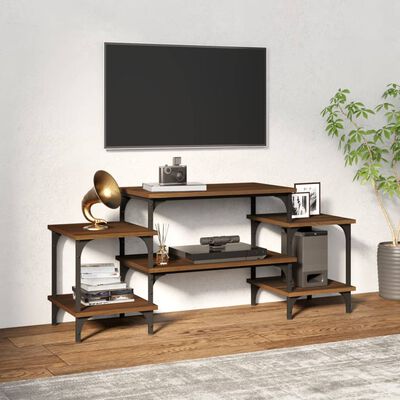 vidaXL Meuble TV Chêne marron 117x35x52 cm Bois d'ingénierie