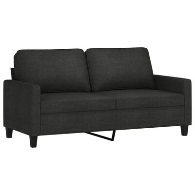 vidaXL Canapé à 2 places Noir 140 cm Tissu