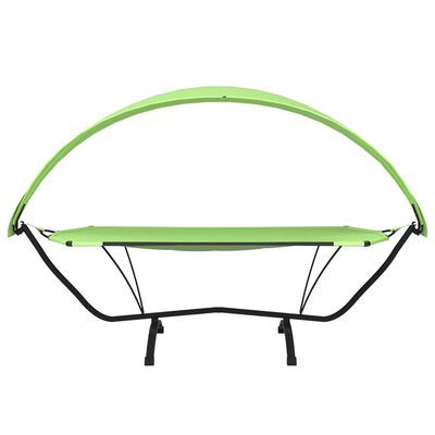 vidaXL Lit de repos d'extérieur avec auvent Vert Acier et tissu Oxford