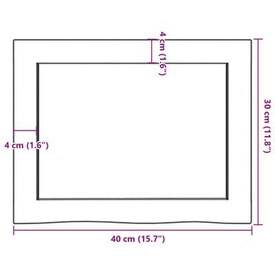 vidaXL Comptoir de salle de bain 40x30x(2-4) cm bois massif non traité