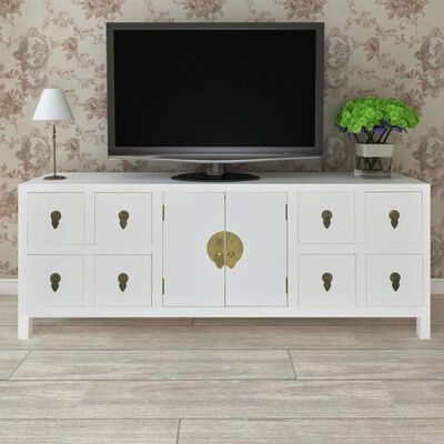 vidaXL Buffet avec 8 tiroirs et 2 portes Style asiatique Bois