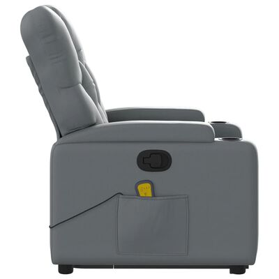 vidaXL Fauteuil inclinable de massage Gris Similicuir