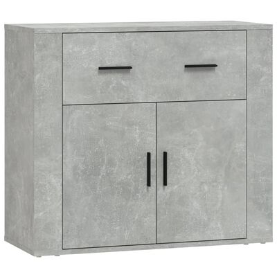 vidaXL Buffet Gris béton 80x33x70 cm Bois d'ingénierie