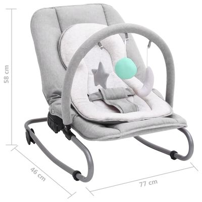 vidaXL Transat pour bébé Gris clair Acier