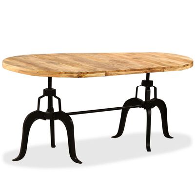 vidaXL Table à manger Bois de manguier massif et acier 180 cm