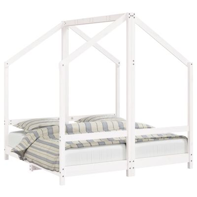 vidaXL Cadre de lit pour enfant blanc 2x(70x140) cm bois de pin massif