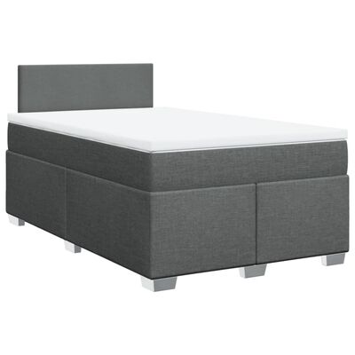 vidaXL Sommier à lattes de lit avec matelas gris foncé 120x190cm tissu