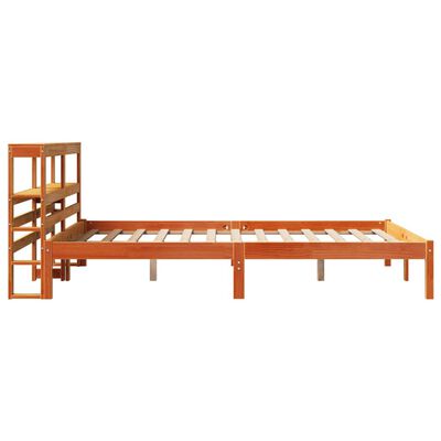 vidaXL Cadre de lit et tête de lit sans matelas cire marron 140x190 cm