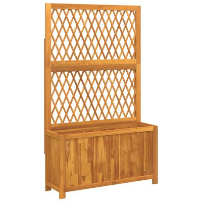 vidaXL Jardinière avec treillis 100x32x165 cm bois massif d'acacia