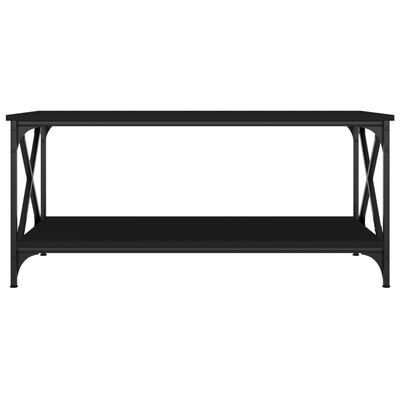 vidaXL Table basse Noir 100x50x45 cm Bois d'ingénierie et fer