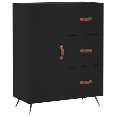 vidaXL Buffet haut Noir 69,5x34x180 cm Bois d'ingénierie