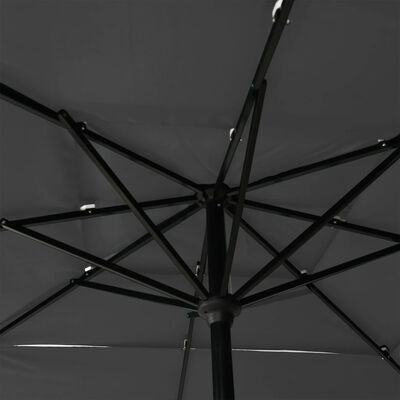 vidaXL Parasol à 3 niveaux avec mât en aluminium Anthracite 2,5x2,5 m