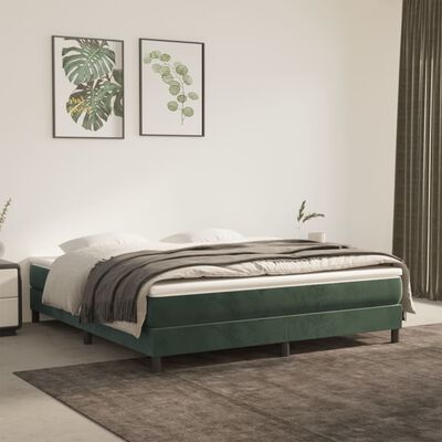 vidaXL Cadre de lit Vert foncé 180x200 cm Velours