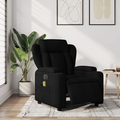 vidaXL Fauteuil de massage inclinable électrique Noir Tissu