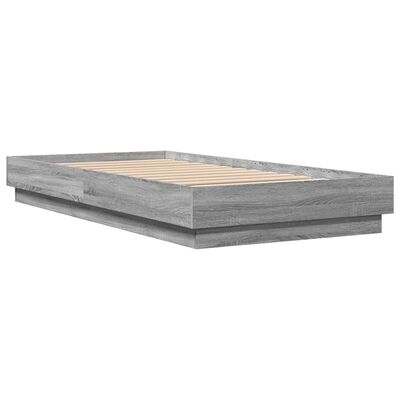 vidaXL Cadre de lit sonoma gris 90x190 cm bois d'ingénierie