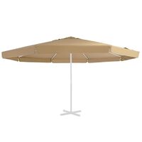 vidaXL Tissu de remplacement pour parasol d'extérieur Taupe 500 cm