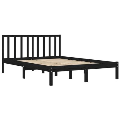 vidaXL Cadre de lit sans matelas noir bois massif de pin 200x200 cm