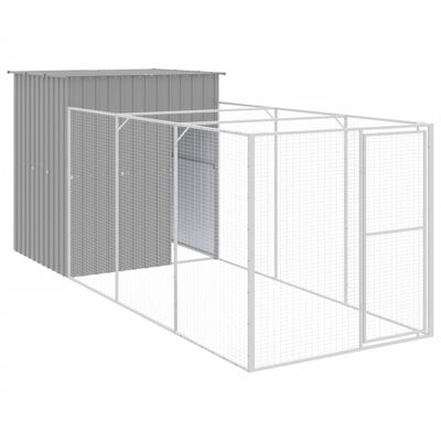 vidaXL Niche pour chien avec cour gris clair 165x455x181 cm