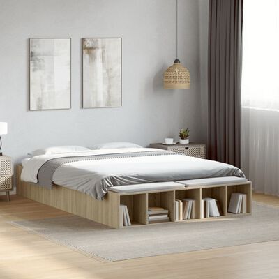 vidaXL Cadre de lit sans matelas chêne sonoma 140x190 cm