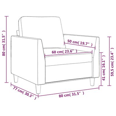 vidaXL Fauteuil Noir 60 cm Similicuir