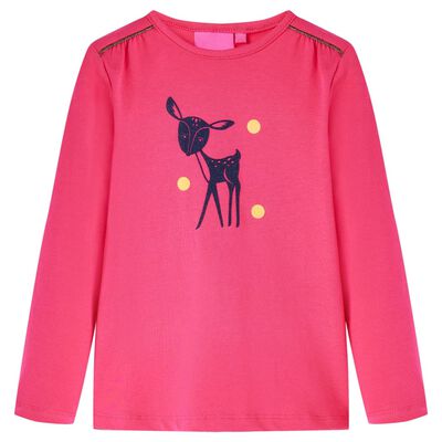 T-shirt enfants à manches longues rose vif 128