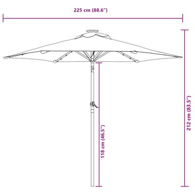 vidaXL Parasol de jardin avec mât en acier vert 225x225x212 cm