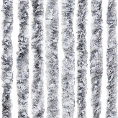 vidaXL Moustiquaire blanc et gris 118x220 cm chenille