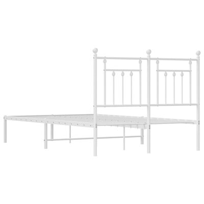 vidaXL Cadre de lit métal sans matelas et tête de lit blanc 120x190 cm