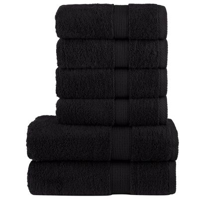 vidaXL Ensemble de serviettes de qualité supérieure SOLUND 6 pcs noir