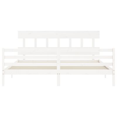 vidaXL Cadre de lit sans matelas blanc bois massif