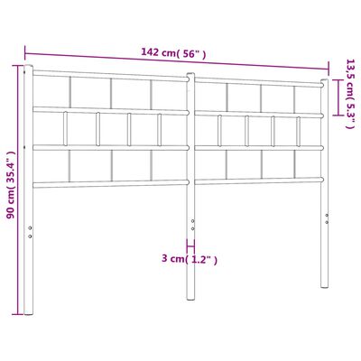 vidaXL Tête de lit métal noir 135 cm