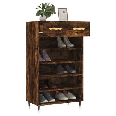 vidaXL Armoire à chaussures chêne fumé 60x35x105 cm bois d'ingénierie