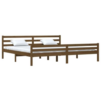 vidaXL Cadre de lit sans matelas marron miel bois massif 200x200 cm