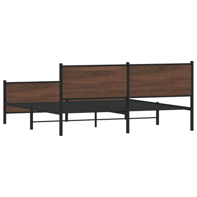 vidaXL Cadre de lit en métal sans matelas chêne marron 193x203 cm